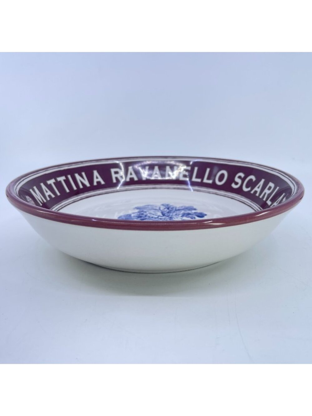 vintage mattina ravanello scarlatto saturnia italy ceramic pasta bowl